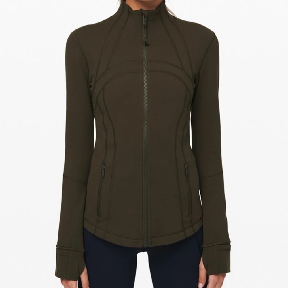 Lululemon define jacket in dark olive sz 4